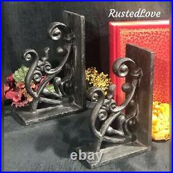 Bookends Cast Iron Vintage Book Ends Large Scrolled Door Stops