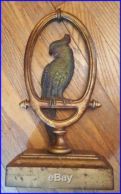 Bradley & Hubbard Large Cast Iron Parrot Doorstop C1900