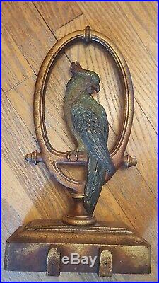 Bradley & Hubbard Large Cast Iron Parrot Doorstop C1900