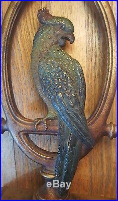 Bradley & Hubbard Large Cast Iron Parrot Doorstop C1900