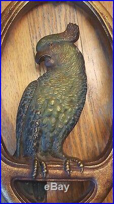 Bradley & Hubbard Large Cast Iron Parrot Doorstop C1900