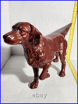 C. 1930's Cast Iron Hubley Doorstop XL English Setter Pointer, Hunting, Bird Dog