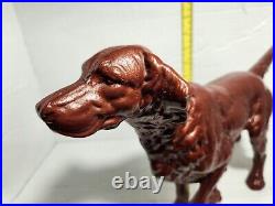 C. 1930's Cast Iron Hubley Doorstop XL English Setter Pointer, Hunting, Bird Dog