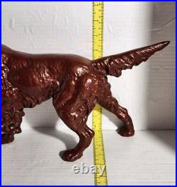 C. 1930's Cast Iron Hubley Doorstop XL English Setter Pointer, Hunting, Bird Dog
