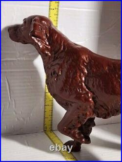 C. 1930's Cast Iron Hubley Doorstop XL English Setter Pointer, Hunting, Bird Dog