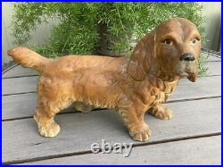 Cast Iron Antique HUBLEY #487 COCKER SPANIEL 11 DOG STATUE DOOR ART DOORSTOP