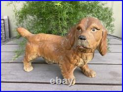 Cast Iron Antique HUBLEY #487 COCKER SPANIEL 11 DOG STATUE DOOR ART DOORSTOP