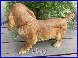 Cast Iron Antique HUBLEY #487 COCKER SPANIEL 11 DOG STATUE DOOR ART DOORSTOP