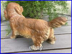 Cast Iron Antique HUBLEY #487 COCKER SPANIEL 11 DOG STATUE DOOR ART DOORSTOP