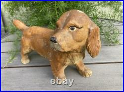 Cast Iron Antique HUBLEY #487 COCKER SPANIEL 11 DOG STATUE DOOR ART DOORSTOP