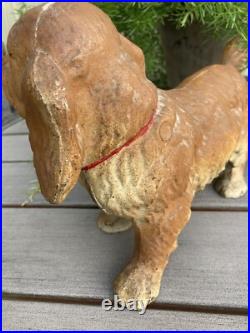 Cast Iron Antique HUBLEY #487 COCKER SPANIEL 11 DOG STATUE DOOR ART DOORSTOP