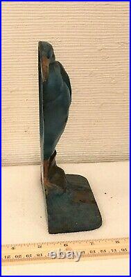 Cast Iron Blue Heron Doorstop Stamped 83