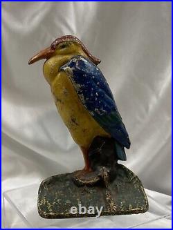 Cast Iron Blue Heron Water Fowl Bird Albany Foundry Doorstop Bookend