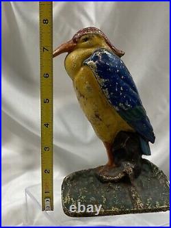 Cast Iron Blue Heron Water Fowl Bird Albany Foundry Doorstop Bookend