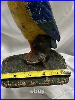 Cast Iron Blue Heron Water Fowl Bird Albany Foundry Doorstop Bookend