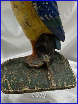 Cast Iron Blue Heron Water Fowl Bird Albany Foundry Doorstop Bookend