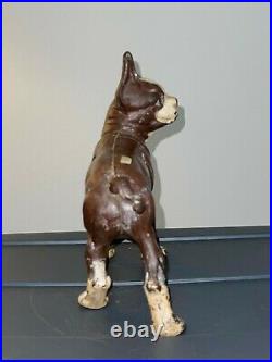 Cast Iron Boston Terrier Figurine 9 1/4 Inches Tall