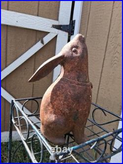 Cast Iron Bunny Rabbit Door Stop Garden Decoration Ornament