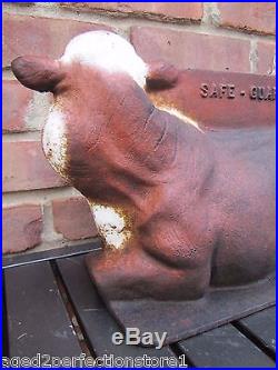 Cast Iron Cow Advertising Doorstop Bootscraper Carl Akey Inc Safe Guard farm swn