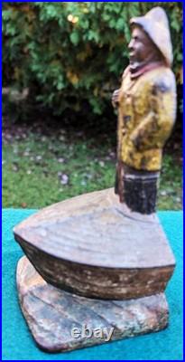 Cast Iron Door Stop, Captain, Fisherman on a Boat