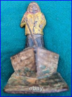 Cast Iron Door Stop, Captain, Fisherman on a Boat