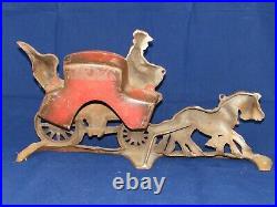 Cast Iron Door Stop Oxford To London Royal Mail Horse & Stagecoach 20 Long