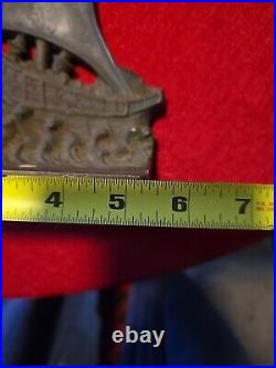 Cast Iron Door Stop Ship B&H MARKED