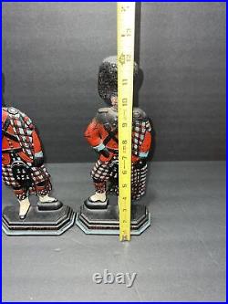 Cast Iron Door Stops Greenlees Glasgow Bonnie Scotland Lot Of 2 Antique (READ)