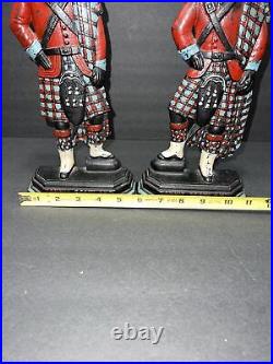 Cast Iron Door Stops Greenlees Glasgow Bonnie Scotland Lot Of 2 Antique (READ)