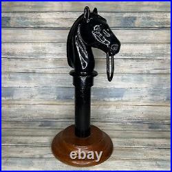 Cast Iron Hitching Post Horse Head Fence Topper Ring Stand Art Decor Door Stop