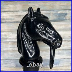 Cast Iron Hitching Post Horse Head Fence Topper Ring Stand Art Decor Door Stop