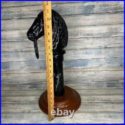 Cast Iron Hitching Post Horse Head Fence Topper Ring Stand Art Decor Door Stop