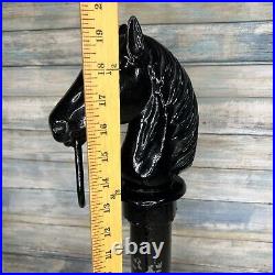 Cast Iron Hitching Post Horse Head Fence Topper Ring Stand Art Decor Door Stop