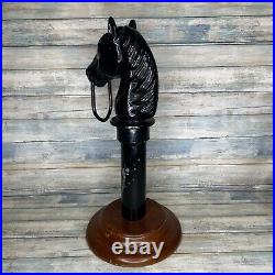 Cast Iron Hitching Post Horse Head Fence Topper Ring Stand Art Decor Door Stop