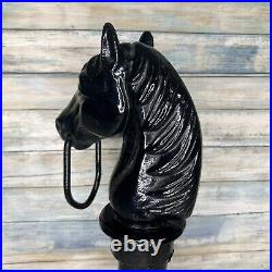 Cast Iron Hitching Post Horse Head Fence Topper Ring Stand Art Decor Door Stop