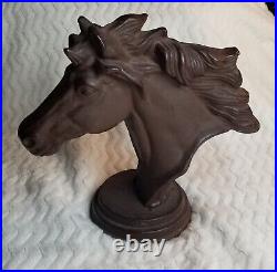Cast Iron Horse Head Hitching Post Gate Top Topper Finial Old Equine Statue Art