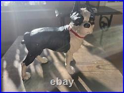 Cast Iron Hubley Style Boston Terrier Large Dog Animal Door Stop Doorstop 7 Lbs+ Cast Iron Hubley Style Boston Terrier Large Dog Animal Door Stop Doorstop 7 Lbs+