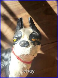Cast Iron Hubley Style Boston Terrier Large Dog Animal Door Stop Doorstop 7 Lbs+ Cast Iron Hubley Style Boston Terrier Large Dog Animal Door Stop Doorstop 7 Lbs+