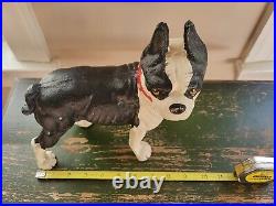 Cast Iron Hubley Style Boston Terrier Large Dog Animal Door Stop Doorstop 7 Lbs+