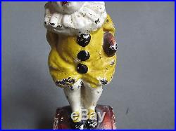 Cast Iron Little Girl On Barrel In Clown Outfit Doorstop Book Example