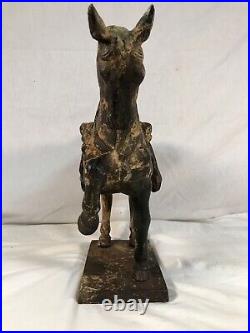 Cast Iron PRANCING HORSE Doorstop Figurine Statue LARGE 12 OVER 13 POUNDS