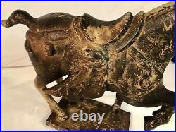 Cast Iron PRANCING HORSE Doorstop Figurine Statue LARGE 12 OVER 13 POUNDS