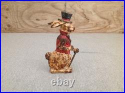 Cast Iron Rabbit in Top Hat and Cane Doorstop
