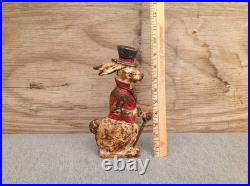 Cast Iron Rabbit in Top Hat and Cane Doorstop