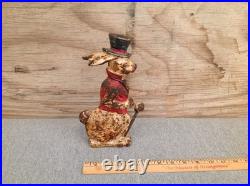 Cast Iron Rabbit in Top Hat and Cane Doorstop