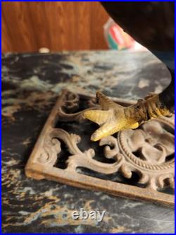 Cast Iron Rocking Rooster Door Stop Rare Chicken