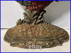 Cast Iron Rooster 12 Tall Doorstop HEAVY 11 Long Painted 6.7 Lb