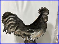 Cast Iron Rooster 12 Tall Doorstop HEAVY 11 Long Painted 6.7 Lb