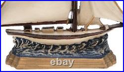 Cast Iron Sailboat Doorstop 6lbs 14x11in Nautical Marine Clipper Used Ship Boat