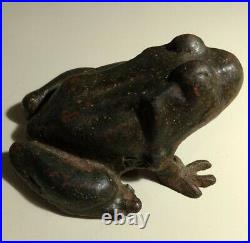 Collectible Antique Hubley Frog Toad Cast Iron Doorstop 6 Original Solid Used